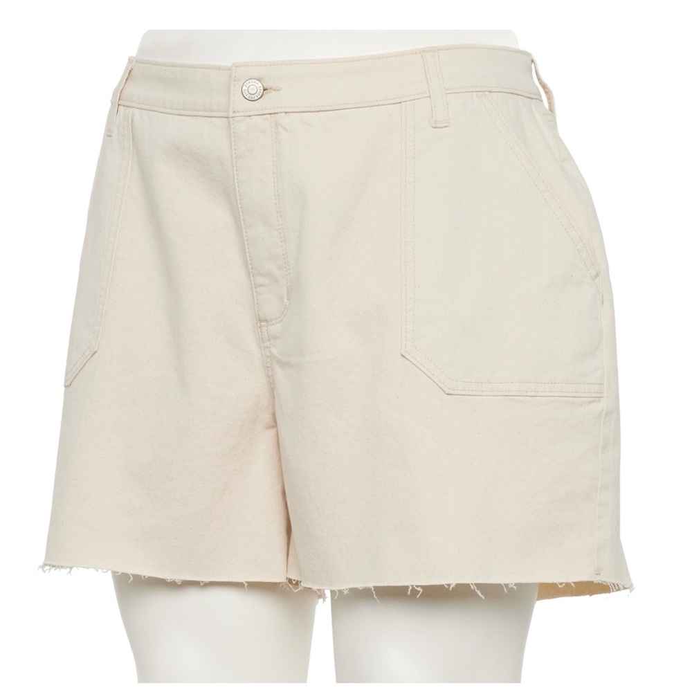 NWT Sonoma Premium High-Waist Denim Shorts White Plus Size 20W